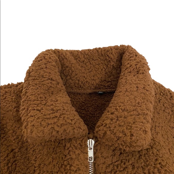 Brown Teddy Bear Fleece Zip Up Jackets, Size XL - Picture 5 of 12